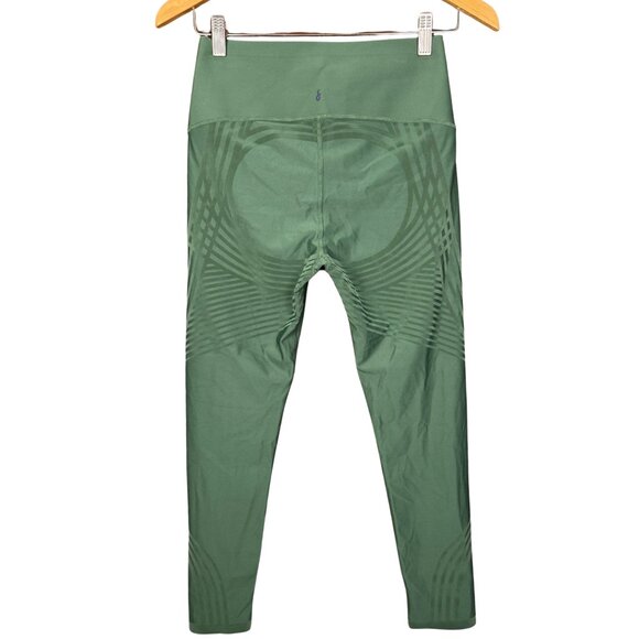 Fanka High Waisted 7/8 Leggings Green Sculpt Tummy Control Yoga Workout Pants - Picture 6 of 9